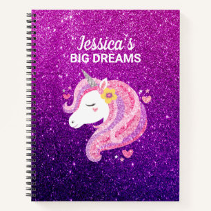 Süßes Glitter-Einhorn-Journal-Notizbuch Notizbuch
