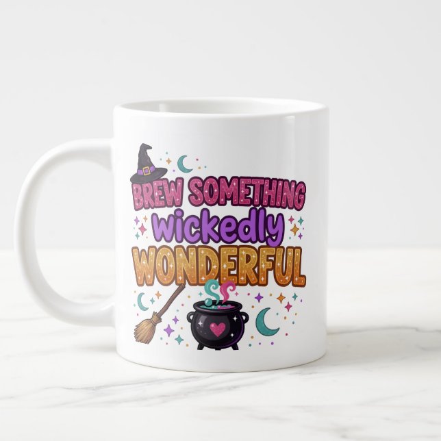 Süßes Glitter-Halloween-Design Jumbo-Tasse (Links)