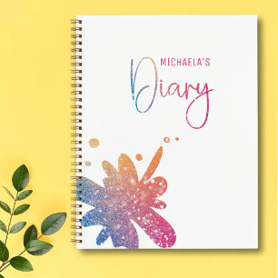 Süßes Glitter-Splatter-Mädchen-Tagebuch-Notizbuch Notizbuch