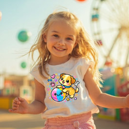 Süßes Glitzern-Welpen-Y2K-T-Shirt für Kleinkinder Kleinkind T-shirt