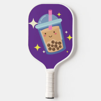 Süßes Glückliches Bubble-Tea-Design Pickleball Schläger