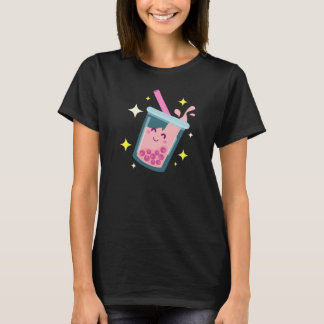 Süßes Glückliches Bubble-Tea-Design T-Shirt