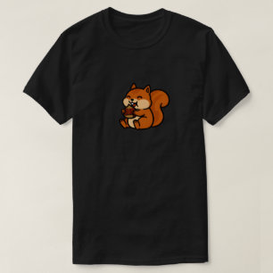 Süßes glückliches Eichhörnchen, das Eichel isst, C T-Shirt