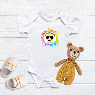 Süßes glückliches Gesicht, Pilotenbrille, Lustiger Baby Strampler