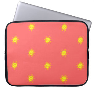 Süßes glückliches Gesicht Sonnenschein Sonnenmuste Laptopschutzhülle