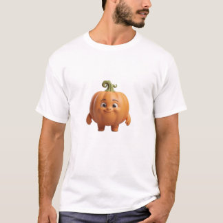 Süßes glückliches Kürbis 3D Charakter T-Shirt