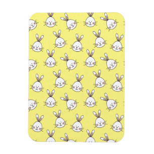 Süßes glückliches weißes Ostern-Hasen-Muster Magnet