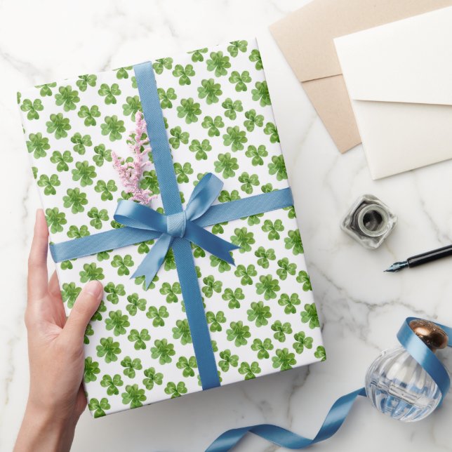 Süßes Glücksklee-Muster Geschenkpapier (Schenken)