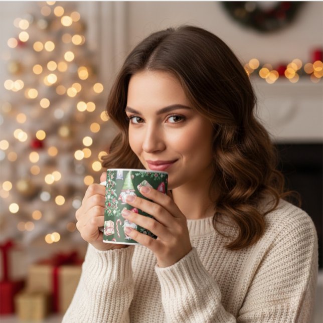Süßes Gnom-Wasserfarben-Weihnachtsmuster Kaffeetasse (Von Creator hochgeladen)