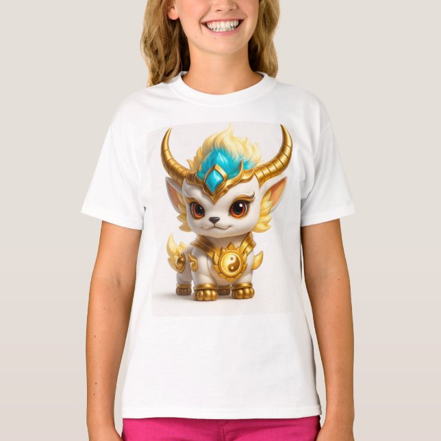 Süßes Goldenes Widder Fantasy T-Shirt – Anmutiges  (Vorderseite)