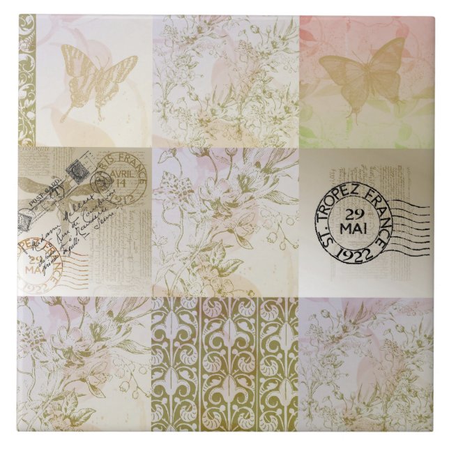 Süßes GoldPatchwork Fliese (Vorderseite)