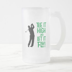 Süßes Golf-T-Shirt für Männer Lustiger Humor Sport Mattglas Bierglas