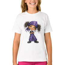 Süßes Goth-Girl lila Outfit Cartoon-Kunst