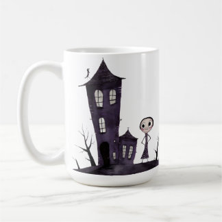 Süßes Gothic-Mädchen Spukhaus Halloween Kaffeetasse