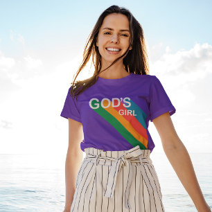 Süßes Gottes Mädchen Regenbogen Inspirierend Chris T-Shirt