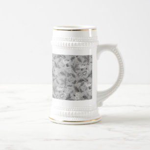 Süßes graues Blumenmuster Bierglas