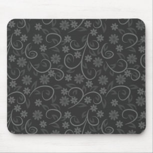 Süßes graues Blumenmuster Mousepad