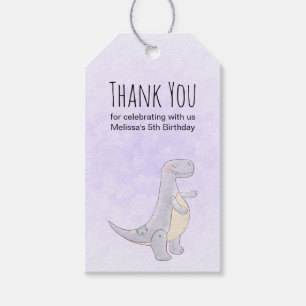 Süßes graues Dinosaurier-Spielzeug Wasserfarben Ge Geschenkanhänger