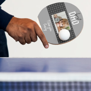 Süßes graues Herz-Bild zum Vatertag für den besten Tischtennis Schläger