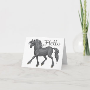 Süßes graues Pferd Hallo Karte Reitsport Pferde