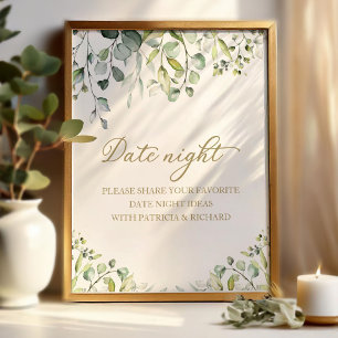 Süßes Grün Brautparty Date Night Glas Schild