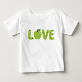 Süßes grünes Apfel-LIEBE-Kinder-T-Shirt Baby T-shirt