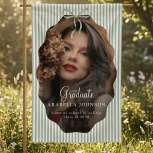 Süßes grünes Bow Photo Abschluss Banner