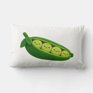 Süßes grünes Erbsenschoten-Kissen-Design – Kawaii- Lendenkissen