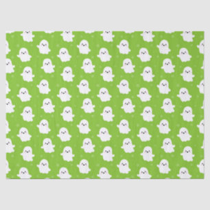Süßes grünes Gespenst-Muster – Halloween-Design Seidenpapier