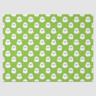Süßes grünes Gespenst-Muster – Halloween-Design Seidenpapier