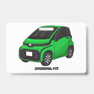 Süßes grünes Mikroauto Ausweis