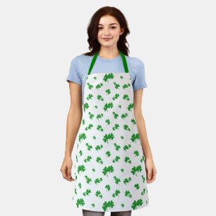 Süßes grünes Shamrock-Muster mit Farbverlauf Schürze