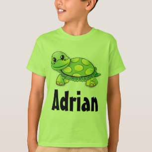 Süßes grünes Turtle personalisiertes Kindershirt A T-Shirt