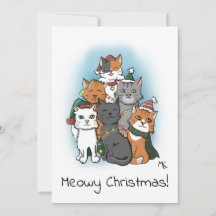 Süßes Gruppenbild von Cartoon-Katzen