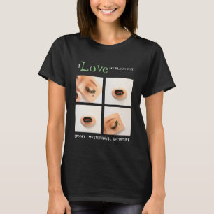 Süßes Gruseliges Design Damen Schwarze Katze Liebh T-Shirt