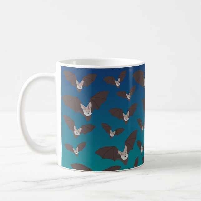 Süßes gruseliges Fledermausmuster  Kaffeetasse (Links)
