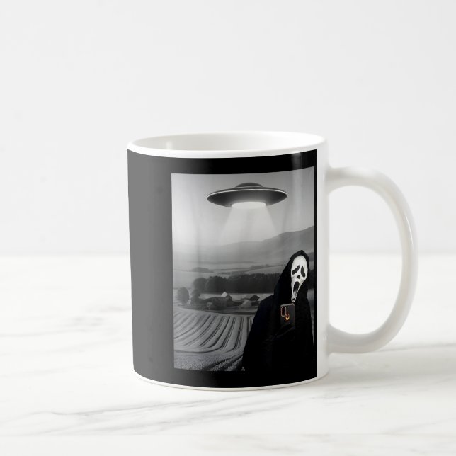 Süßes Gruseliges Gesicht Horror Geist Selfie mit A Kaffeetasse (Rechts)