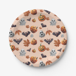 Süßes gruseliges Halloween-Design Pappteller