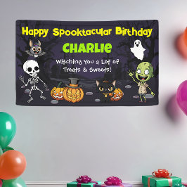Süßes Gruseliges Halloween-Monster-Spaß-Geburtstag Banner