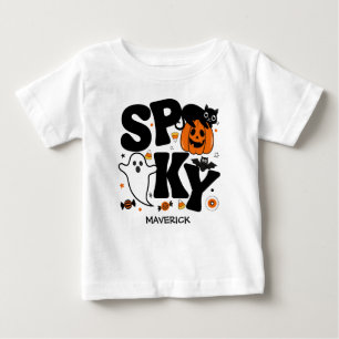 Süßes Gruseliges Halloween Schwarz und Orange Baby T-shirt