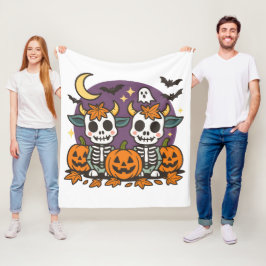 Süßes gruseliges Skelett-Kuh-Fleece-Decke Fleecedecke