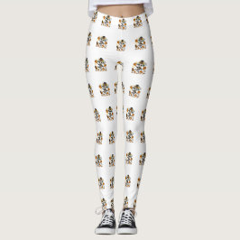Süßes gruseliges Skelett-Ziegen-Bild mit Zylinder  Leggings