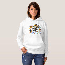 Süßes gruseliges Skelett-Ziegen-T-Shirt mit Zylind