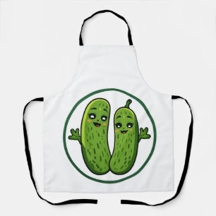 Süßes Gurken-Pärchen Lustige Kawaii-Gurken  Schürze
