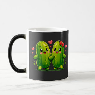 Süßes Gurken-Pärchen Lustige Kawaii-Gurken  Verwandlungstasse