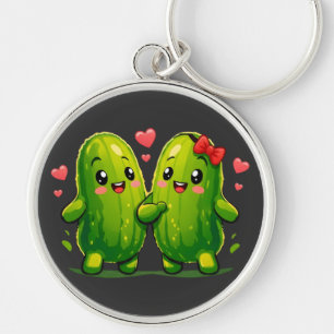 Süßes Gurken-Pärchen Lustiges Kawaii-Gurken-Design Schlüsselanhänger