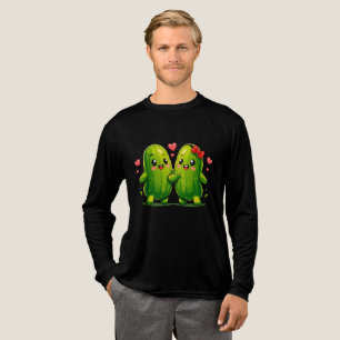 Süßes Gurken-Pärchen Lustiges Kawaii-Gurken-T-Shir Tri-Blend Shirt