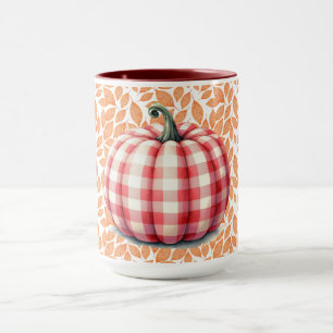 Süßes Hallo Herbst Karo Kürbis Tasse