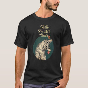 Süßes Hallo Süße Gezeichnete Katze Getigert Kätzch T-Shirt