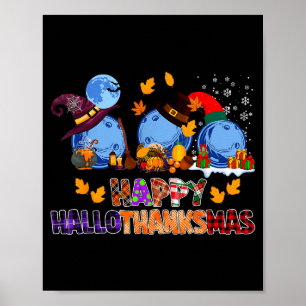 Süßes Hallothanksmas Bowling Halloween Erntedankfe Poster
